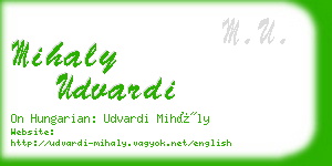 mihaly udvardi business card